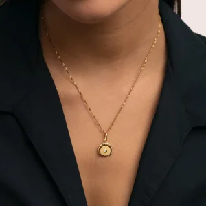 Charm Medallion Moonset Baño Oro | Resistente la Corrosión