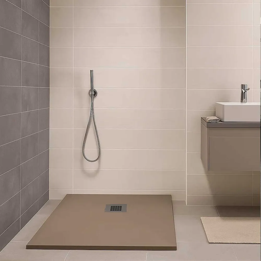Piatto doccia qualità Preferente Elite Evo 100x130 mineralmarmo colore Tortora superficie Antibatterica