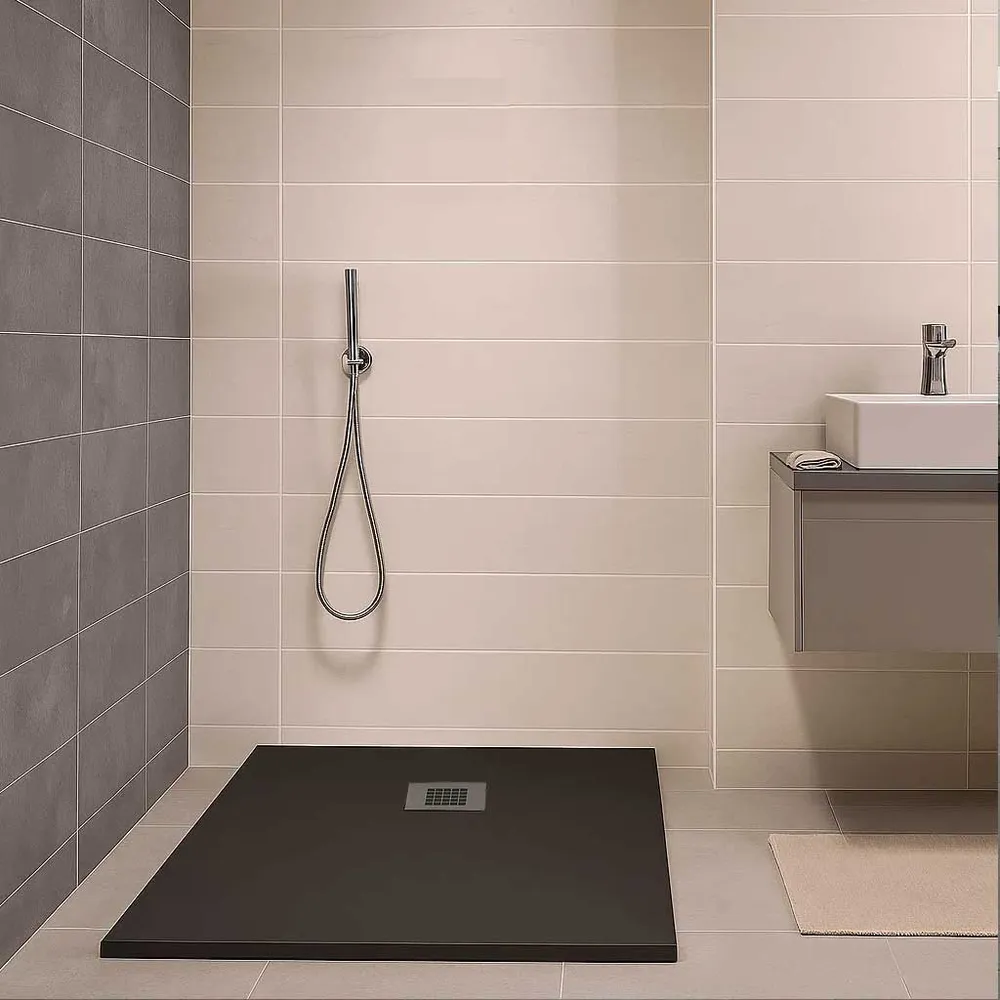 Piatto doccia qualità Premium Exclusivo Evo 100x140 mineralmarmo colore Antracite superficie Antibatterica