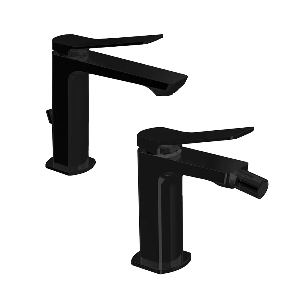 Set miscelatori lavabo e bidet ottone modello Abatible Paffoni Nero Opaco
