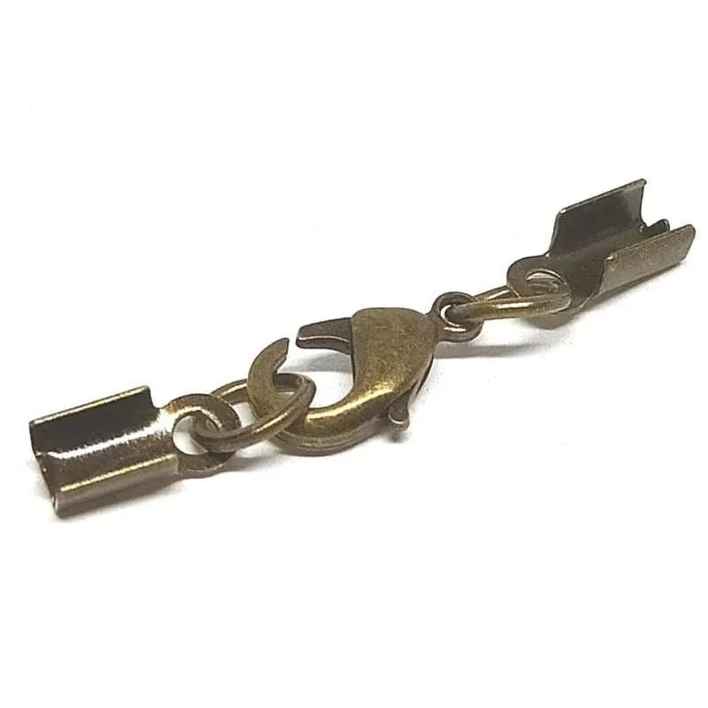 Cierre Bronce Mosqueton 32mm Terminal x cuerdas de hasta 2,5mm