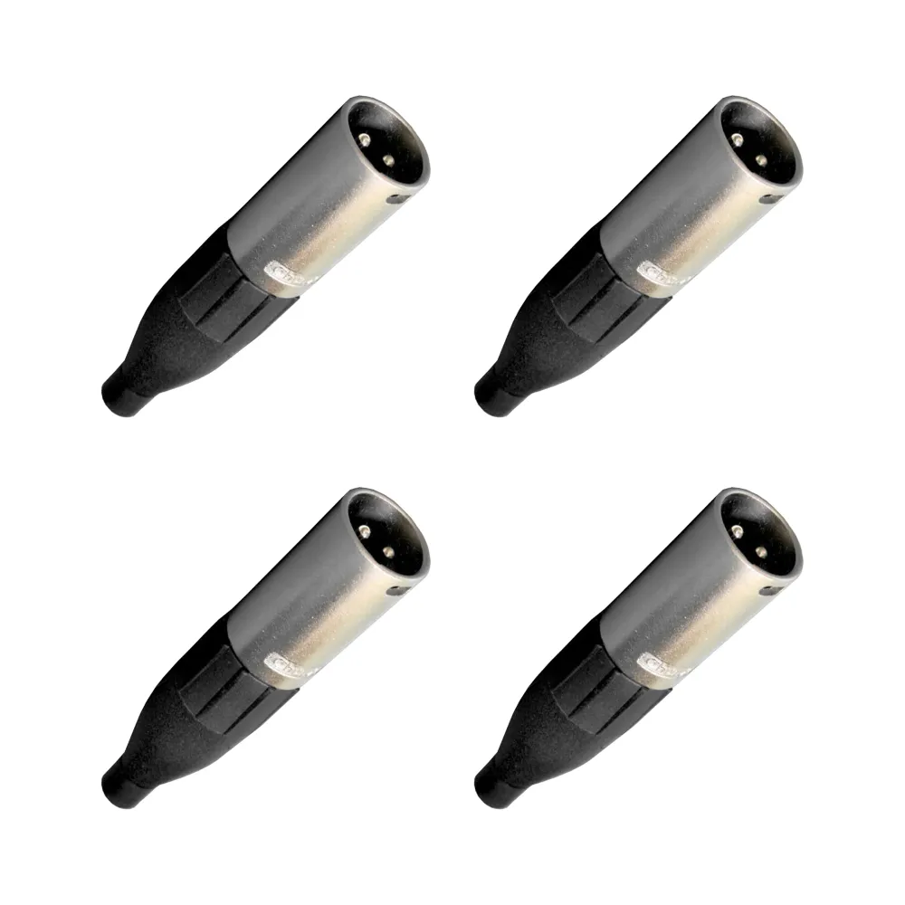 PAQ. 4 PZAS. DE PLUG CANON MACHO 3 POLOS PROFESIONAL C/ BLINDADO KAPTON PL-155BK(4)