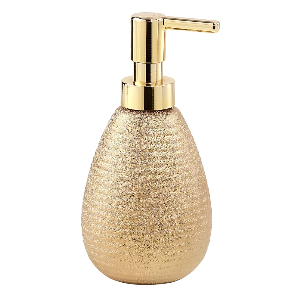 Dispenser sapone da appoggio ceramica con erogatore Gedy modello Astrid - Oro