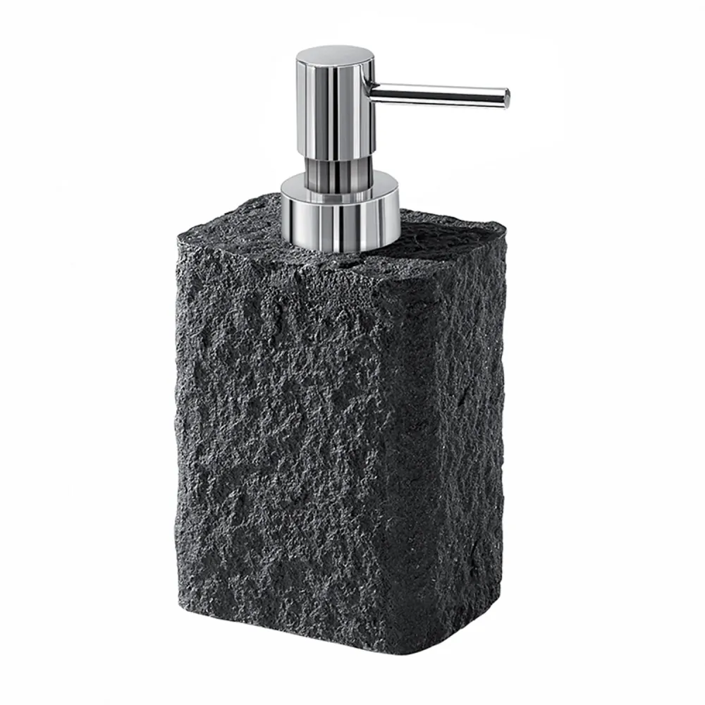 Dispenser sapone da appoggio con erogatore plastica cromata Gedy modello Aries - Antracite