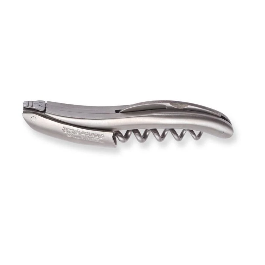 Handcrafted Sommelier Waiter's Corkscrew Cepillado Stainless Steel Handle Laguiole en Aubrac