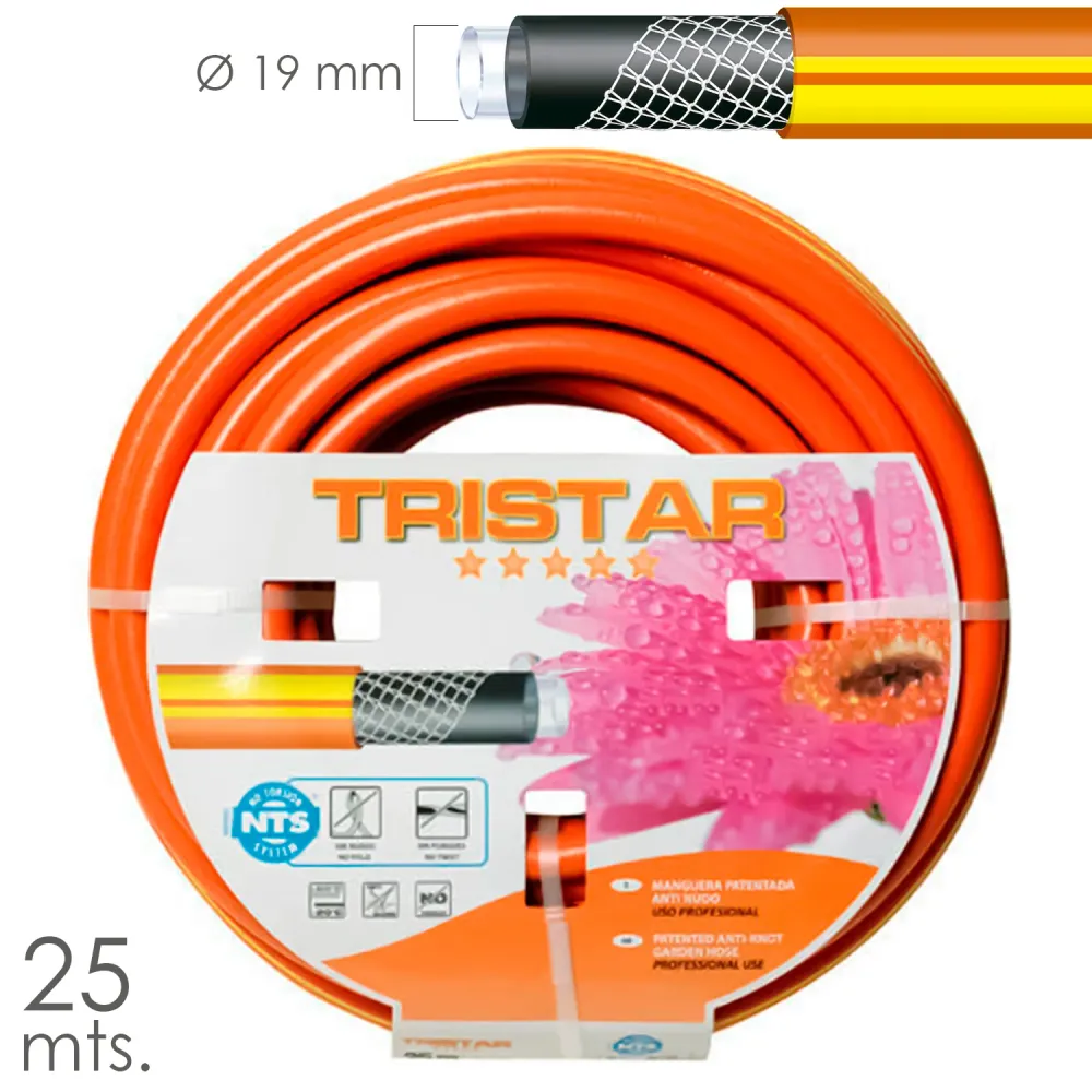 Manguera Tricotado No Torsion 19 mm. - 3/4" Rollo 25 Metros