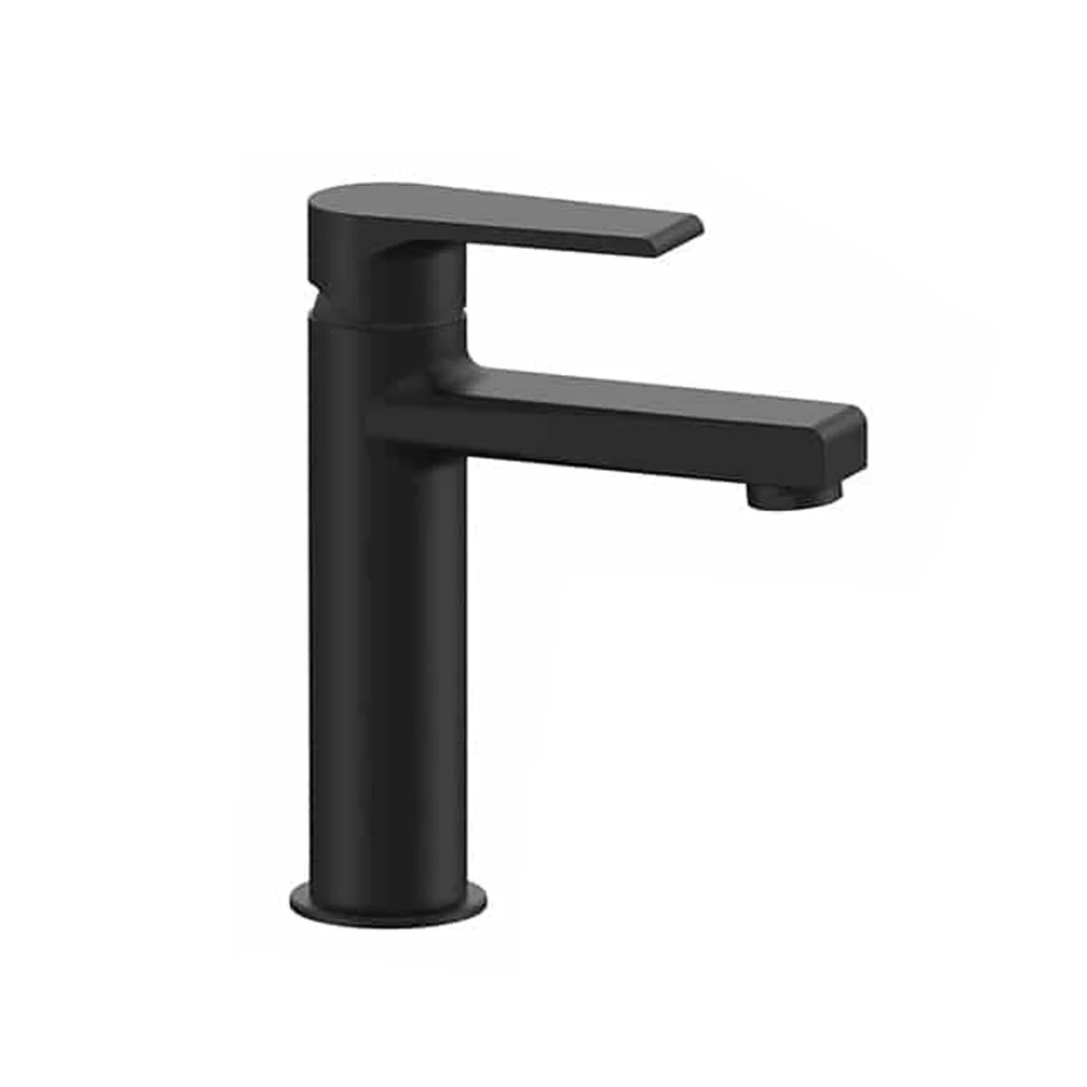 Miscelatore medio lavabo Rubinetterie Mariani linea Artic nero opaco con scarico