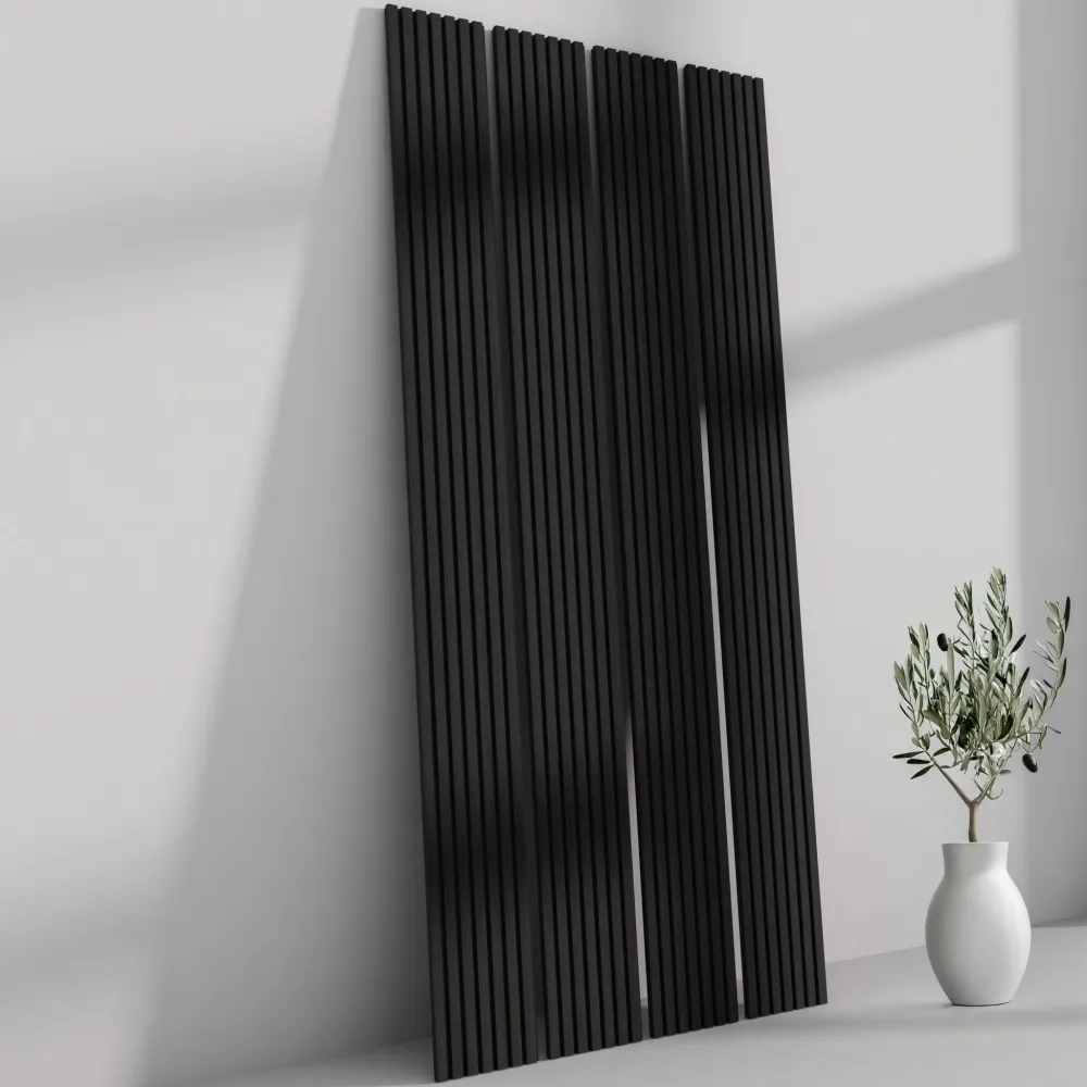 118" Carbón Oak TrueWood Lite 3-Sided Veneer Acoustic Slat Panel