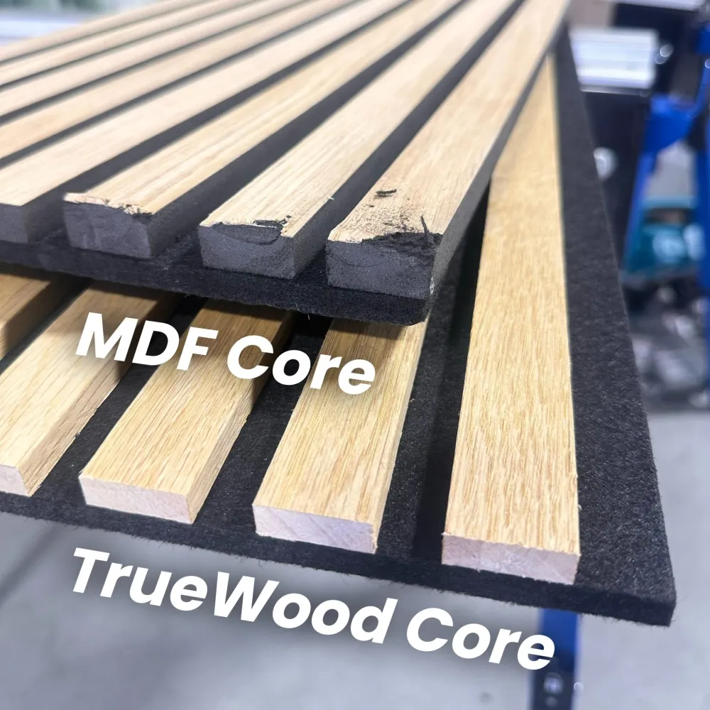 118" Carbón Oak TrueWood Lite 3-Sided Veneer Acoustic Slat Panel