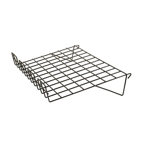 22-1/2"L X 14"W Sloping Shelf Lip - 1/8" Dia. Wire Grid Panels Econoco BLK/SL22 (Pack 6)