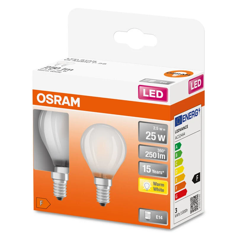 289673 BL2 LAMPARA ESFÉRICA CRISTAL FIL LED 2700K E14 2.5W