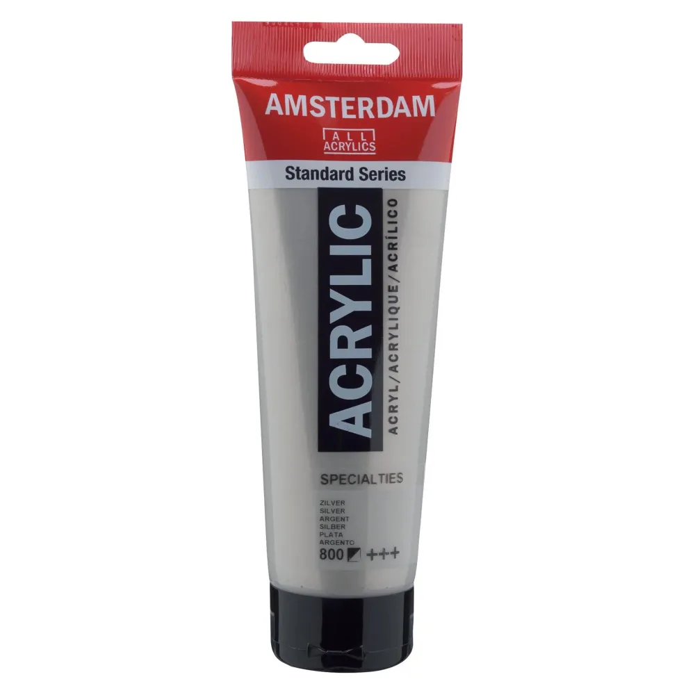 Amsterdam Básico Series Colores Acrílicos Tubo 250ml 800 Plata