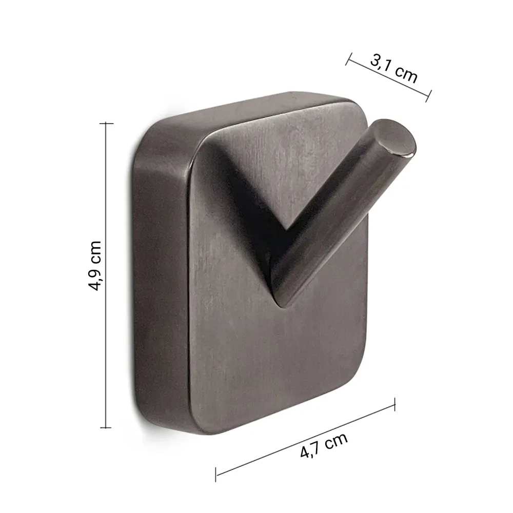 2 appendiabiti Gedy modello Tonga 4.7x3.1xH4.9 cm - Gun Acero