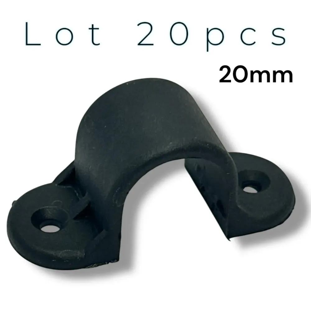 Attache pour tube rond D20mm - Lot de 20 Colliers de fixation en U Polímero