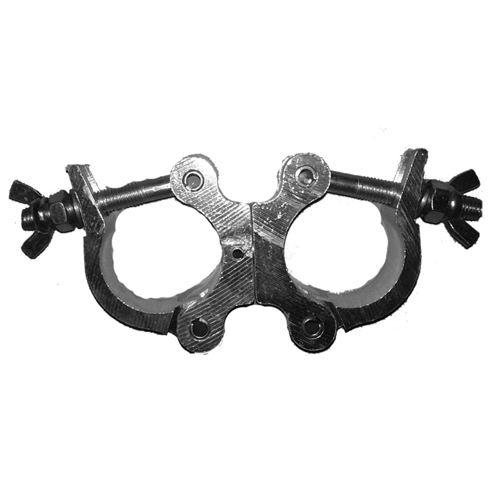 CLAMP DE ALUMINIO DOBLE PARA TUBO DE 2"" RESPALDA 200Kg MEGALUZ HM220