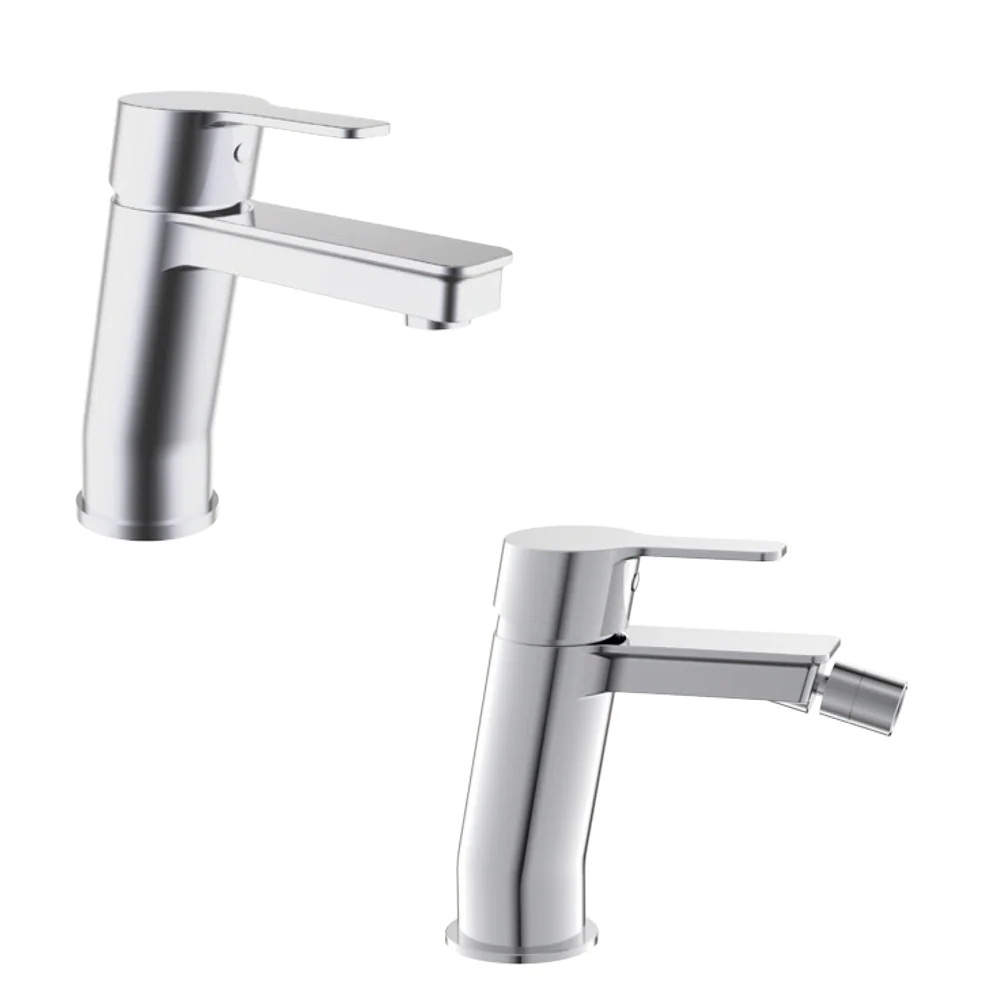 Composizione Brezza con miscelatore lavabo+ bidet ottone cromato