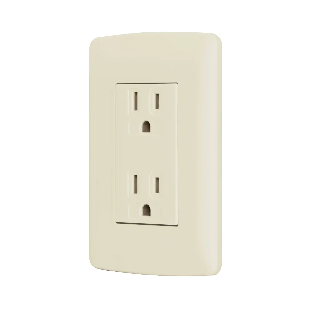 CONTACTO DUPLEX ATERRIZADO, COLOR MARFIL LINEA ITALINA VOLTECK CODO-I