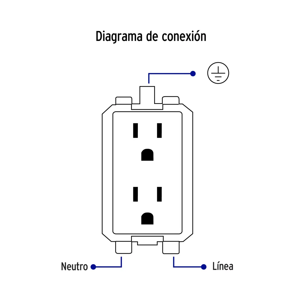 CONTACTO DUPLEX ATERRIZADO, COLOR MARFIL LINEA ITALINA VOLTECK CODO-I