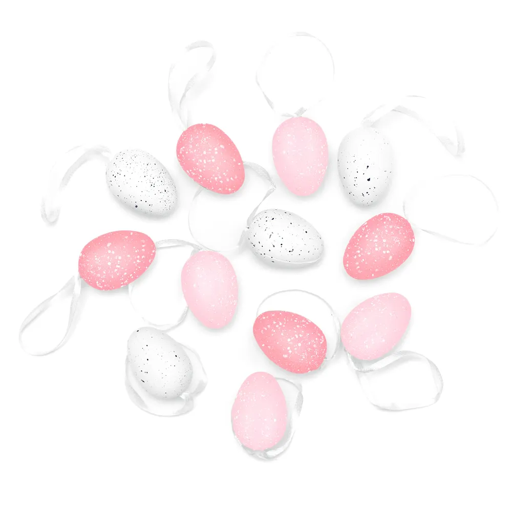 Decoraciones de Pascua Huevo tubo tres colores rosa 12 uds.