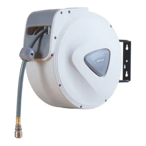 Enrollador de mangueras de aire comprimido Nassau PVC 30+2m - Blanco/Gris