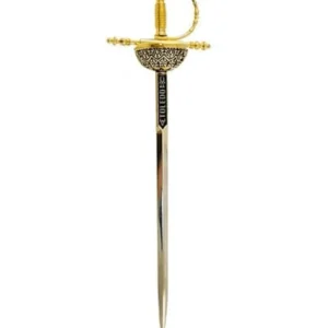 ESPADA ABRECARTAS, con damasquinado de Toledo en oro. Ref: 10230