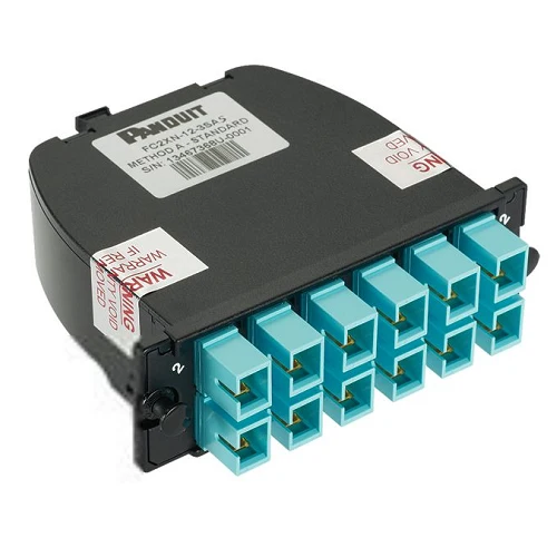 12 Fiber OptiCom MPO Cassette SC Duplex Adapter OM4 FC2ZO-12-03AF