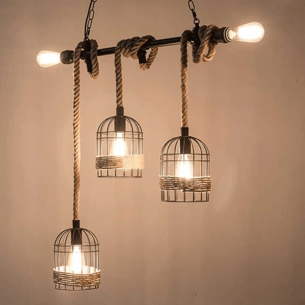 LAMPARA COLGANTE TUBO VINTAGE INDUSTRIAL 5 LUCES