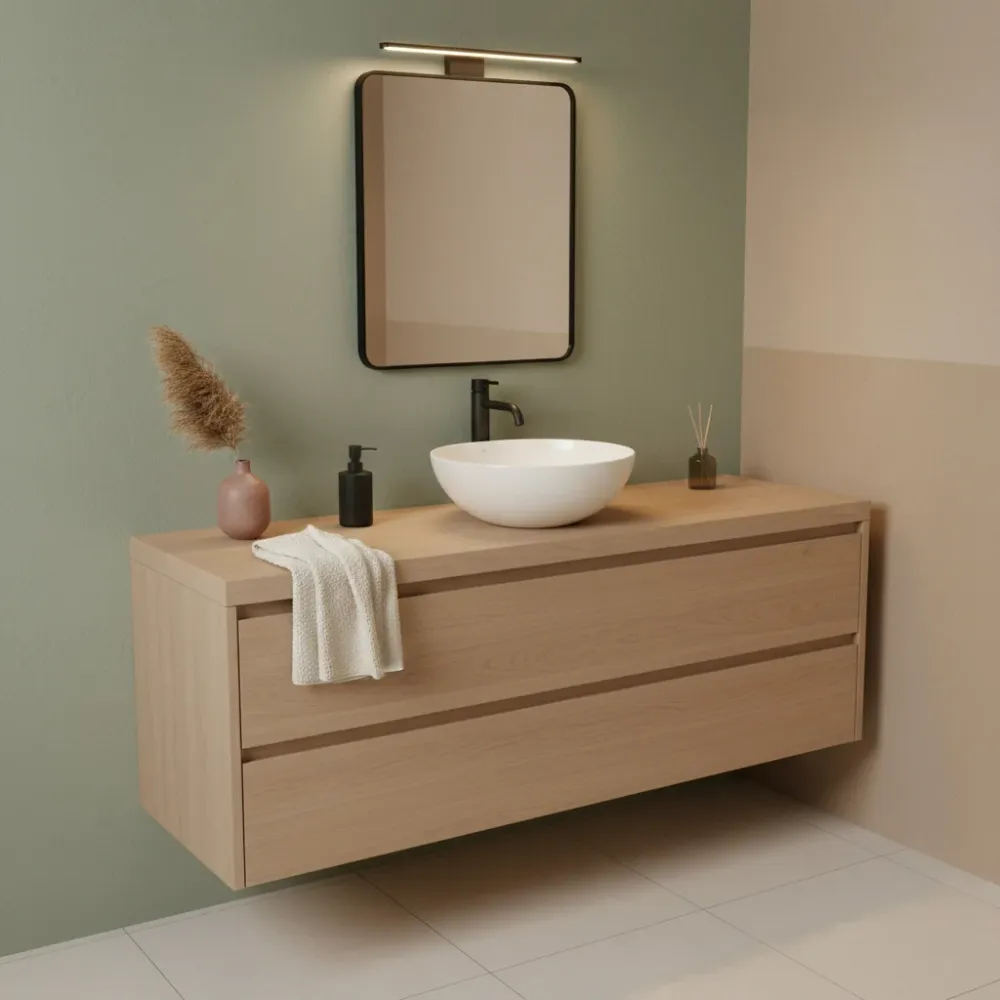 Lavabo da appoggio tondo Esbelto ceramica bianca diametro 33 cm e altezza 14 cm