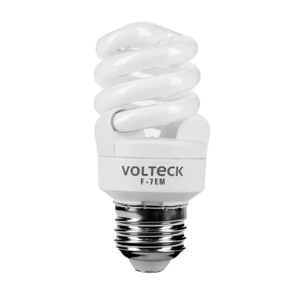 Lámpara 7 W, espiral reducido, luz dí, T2, en blister, Volteck
