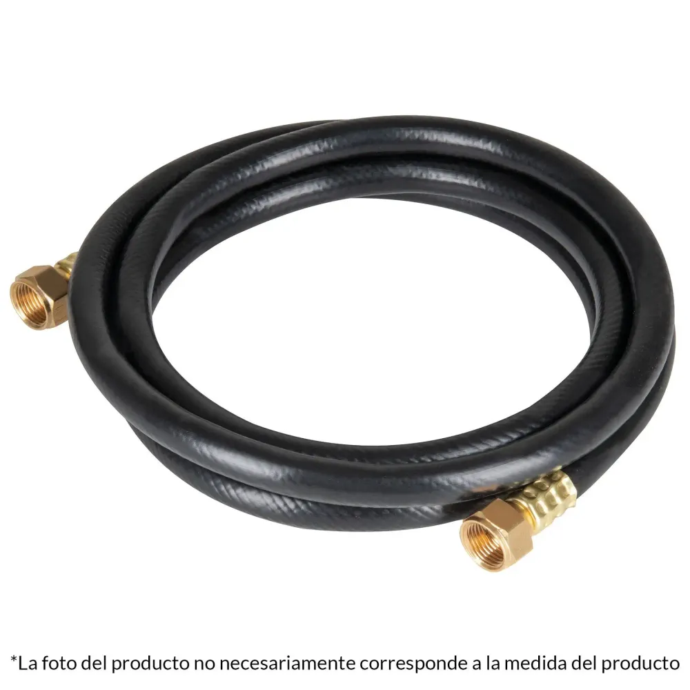 Manguera versátil negra, pvc, 3/8', 250 psi,con conexión, 5m