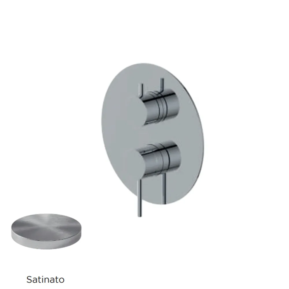 Mezclador monomando empotrado para ducha con desviador RubiFlux serie Regal - Cromo cepillado
