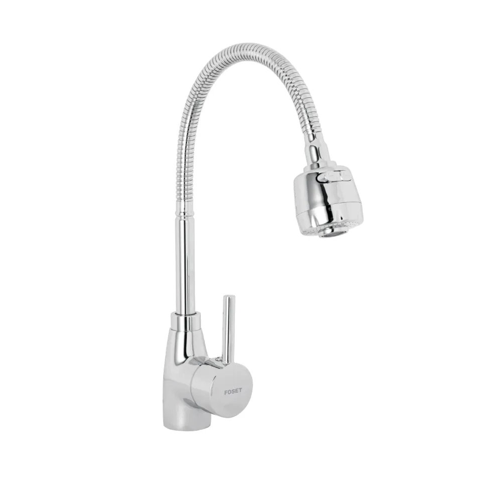 Monomando para fregadero con cuello versátil, cromo, Tubig