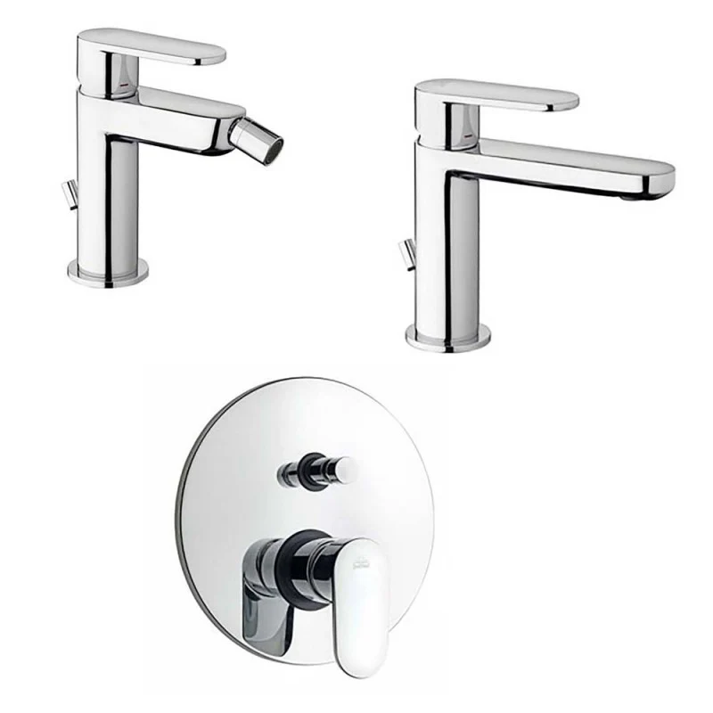 Paffoni Candy miscelatore lavabo c/scarico, bidet c/scarico e doccia con deviatore