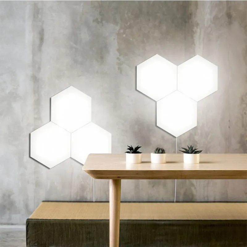 Panel LED enlazable 7hSevenOn Deco hexagonal 3,5W 200lm blanco 16x18,5 cm