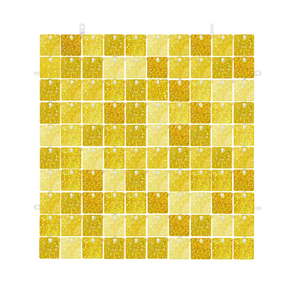Panel de lentejuelas cuadrados brillo dorado 30x30cm
