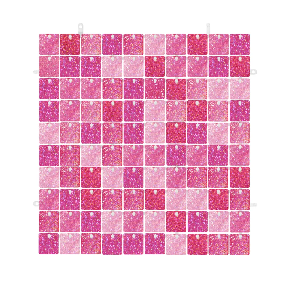 Panel de lentejuelas cuadrados brillo rosa 30x30cm
