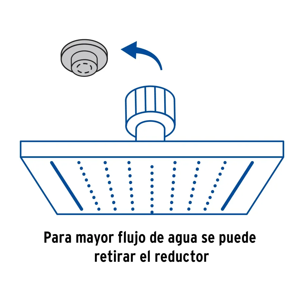 Regadera cuadrada 8', acero inox, con brazo, negro, Túbig