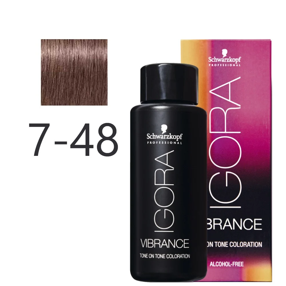 Schwarzkopf - Tonalizador Igora Vibrance 7-48 Rubio Medio Arena Rojo 60 ml