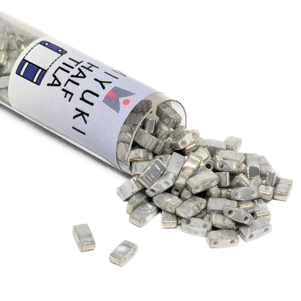 TLH-1865 Tubo de Miyuki Half-Tila - Galvanized Grafito Luster