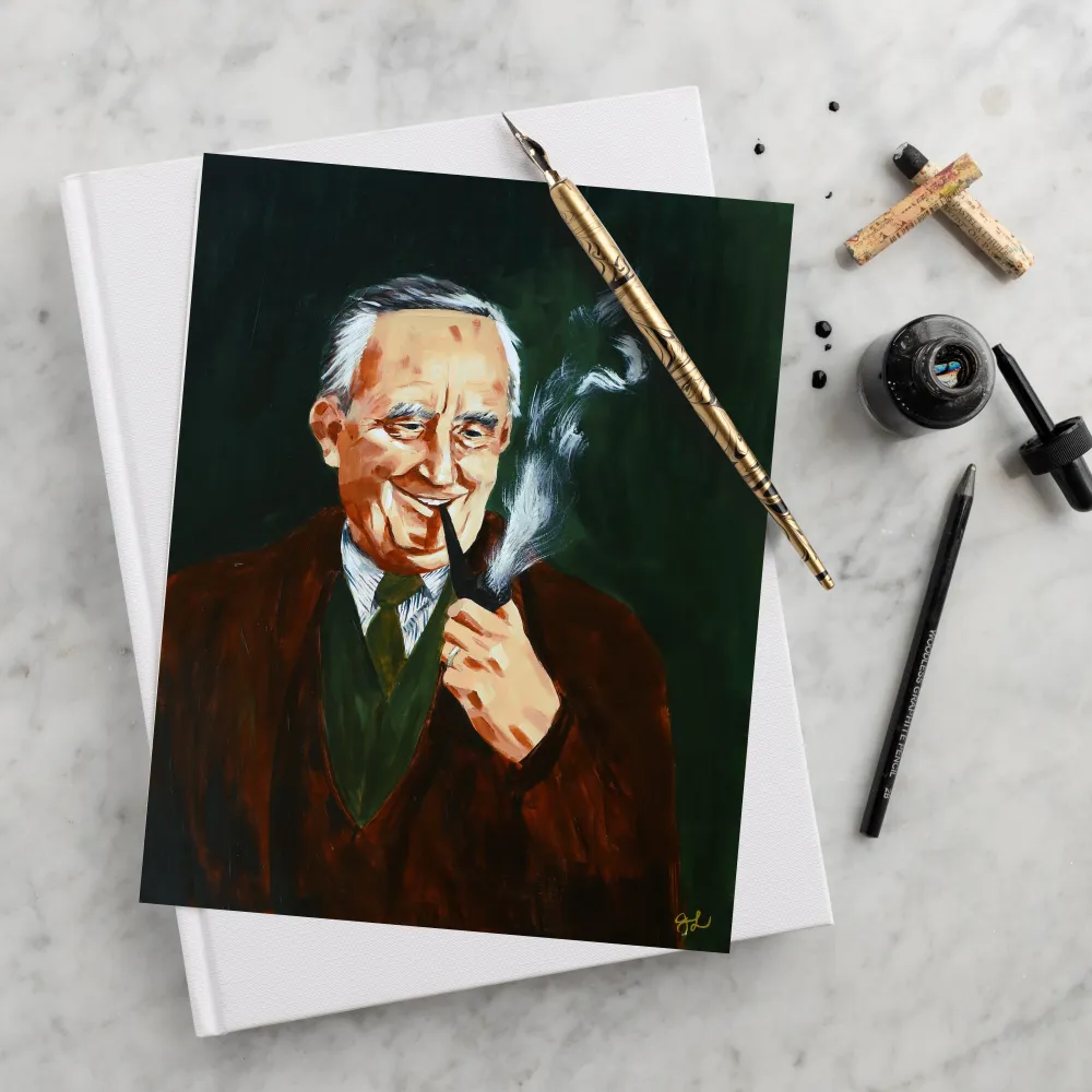 Tolkien & His Pipe Luxe Art Print