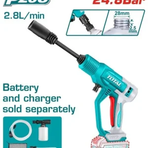 Total Nettoyeur Haute Pression Sans Fil 24,8 Bar 20 V TPWLI2036 2Ah Sans Batterie et Chargeur Vendus Séparément