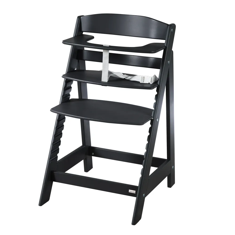 Trona combinada 'Sit Up Flex', ajustable hasta la silla juvenil, madera pintada en negro