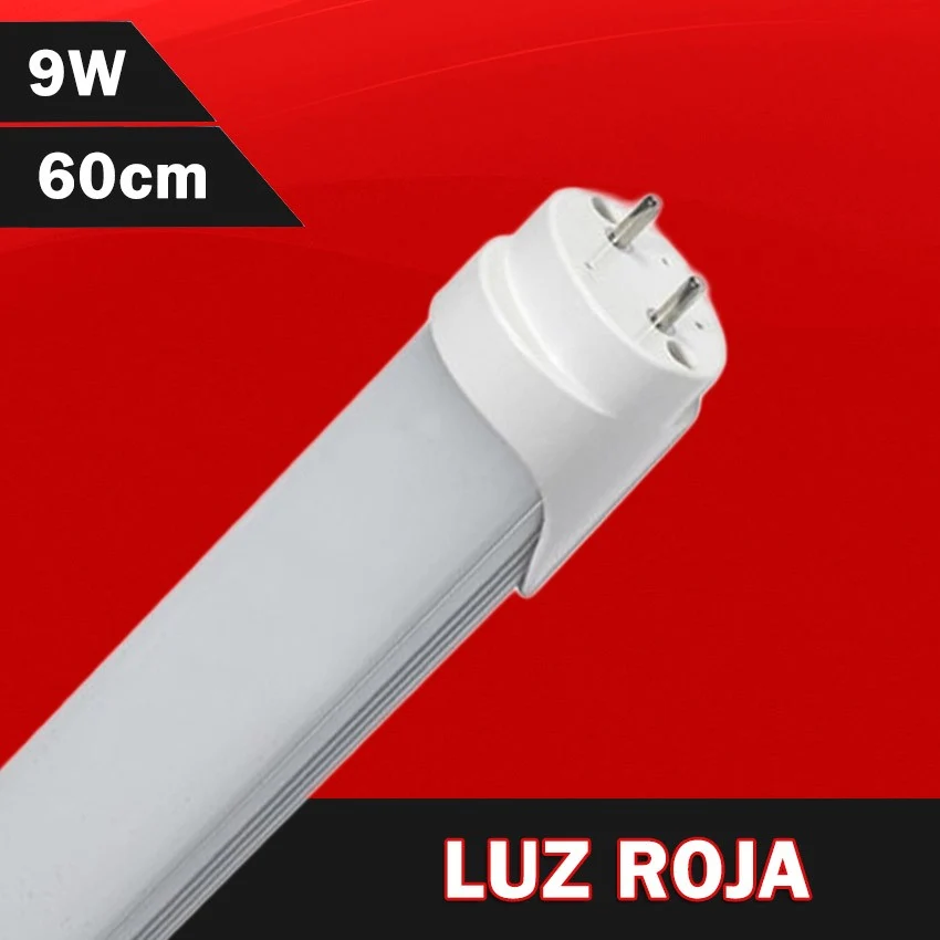 Tubo LED T8 Color Rojo 600mm 9W 230V