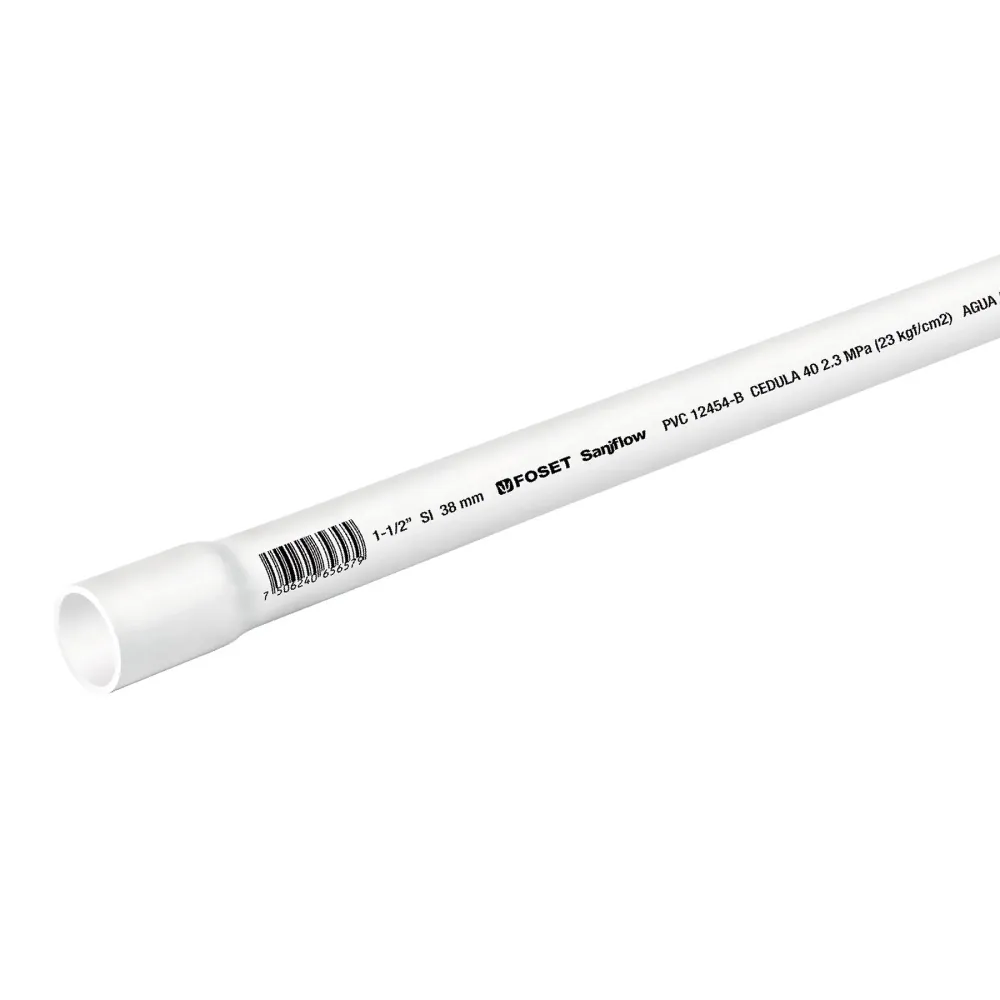 Tubo de PVC hidráulico cédula 40, 1-1/2", tramo 3m