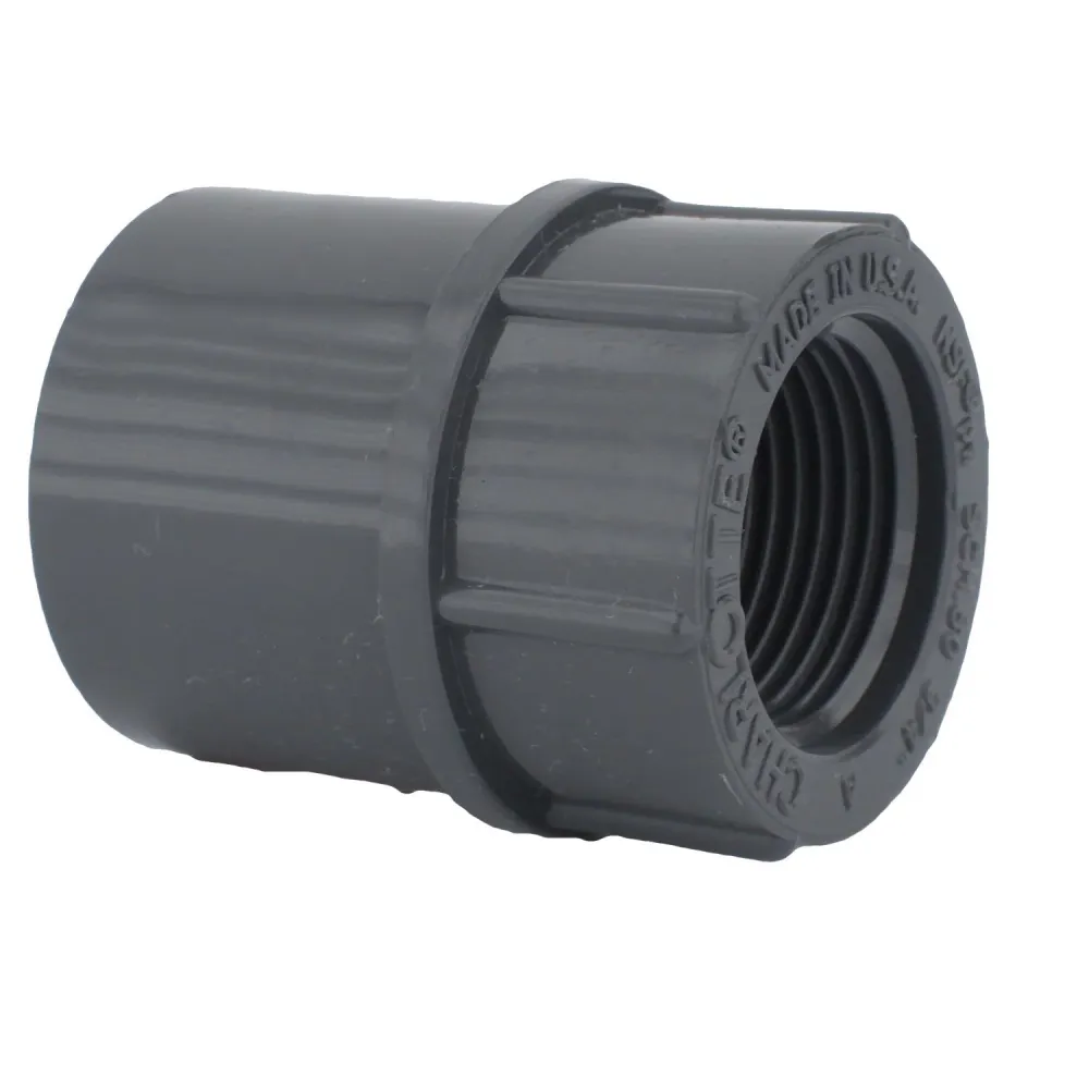 Adaptador de tuberí de PVC Charlotte Pipe Schedule 80 de 3/4 pulg. con conexión deslizante y 3/4 pulg. de diámetro FPT, pa...