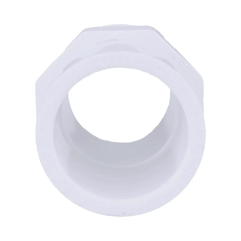 Adaptador de tuberí de PVC Charlotte Pipe Schedule 40 de 1-1/4 pulg. MPT x 1-1/2 pulg. D Slip, paquete de 1