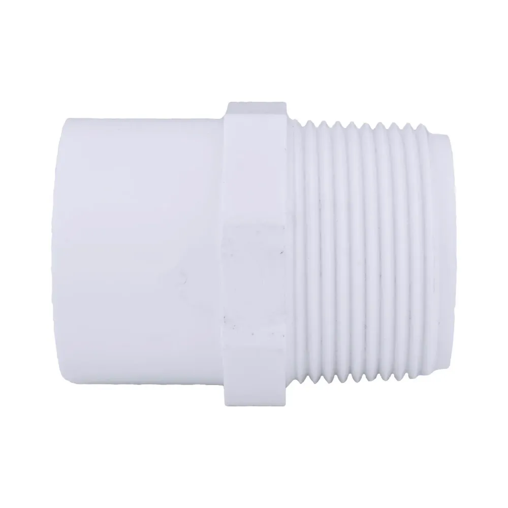 Adaptador de tuberí de PVC Charlotte Pipe Schedule 40 de 1-1/4 pulg. MPT x 1-1/2 pulg. D Slip, paquete de 1