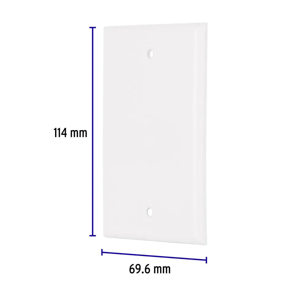 Placa de ABS ciega, Básico, blanco, Volteck