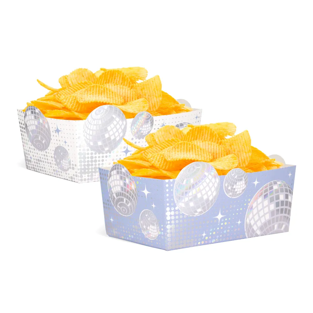 Caja crujiente Disco Plata 15x10cm 3uds.