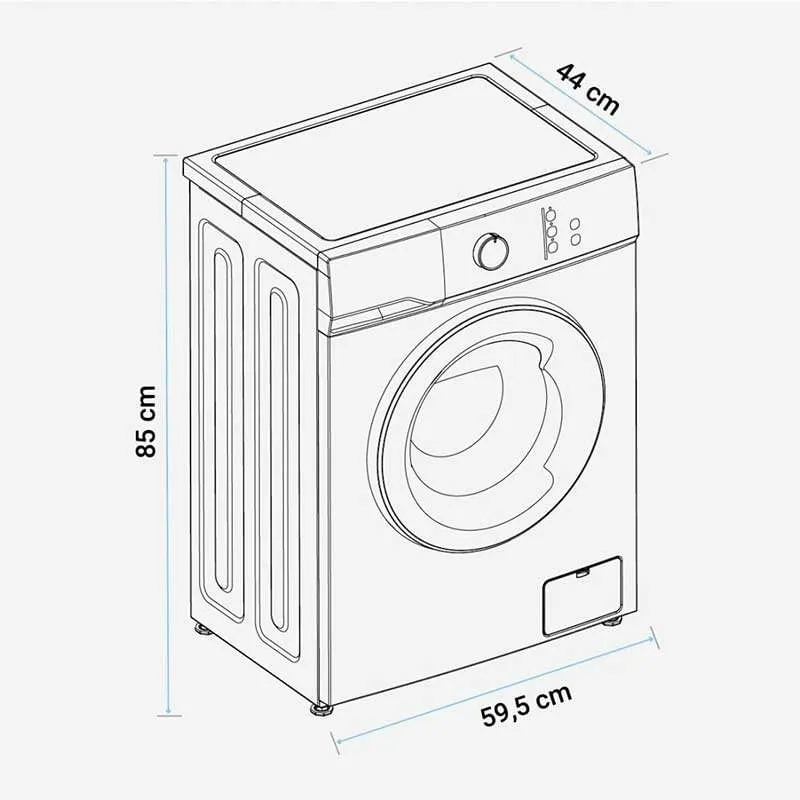Lavadora carga frontal Aruba 4006W Universal ñil 1000 rpm 6kg 74dB E blanco 85x59,5x44 cm